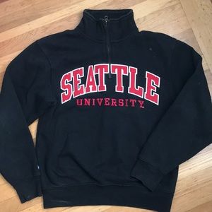 Seattle U quarter zip pullover hoodie